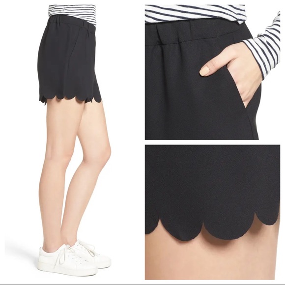 MADEWELL Black Scallop Hem HR Pull On Shorts XS - Picture 2 of 10